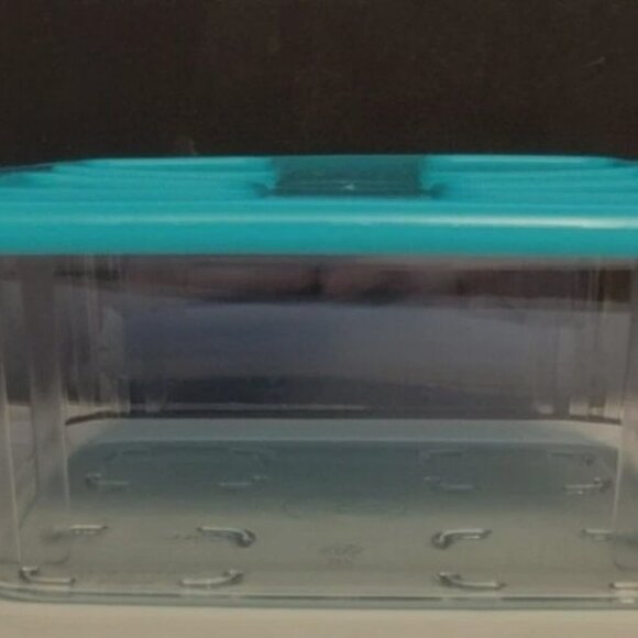 Tupperware  Clear Mates  Stackable Square Modular Storage Container 6 Cup - Teal - Picture 1 of 2